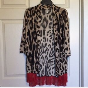 ***CRAZY TRAIN*** Leopard & Fringe Kimono